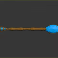 Mythical Golden Hammer With Blue Glowing Gemstones And Intricate Design