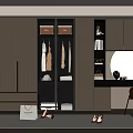Modern Wardrobe Interior Design With Glass Doors Hanging Area Dressing Table And Storage