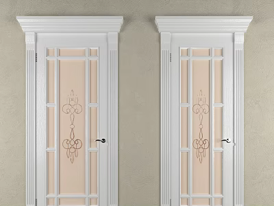 Door combination door bedroom door security door bedroom door lock hardware wooden door home furniture 3d model