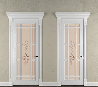 Door combination door bedroom door security door bedroom door lock hardware wooden door home furniture 3d model