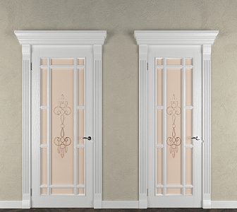 Door combination door bedroom door security door bedroom door lock hardware wooden door home furniture 3d model