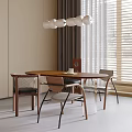 Dining Table Chair Dining Table Chandelier 3d model