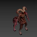 Mythical Monster With Ram Horns Muscular Textured Body Multiple Limbs And Sharp Claws