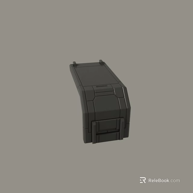 Black Structured Mechanical Component With Hard Shell And Industrial Design Features 3d model 