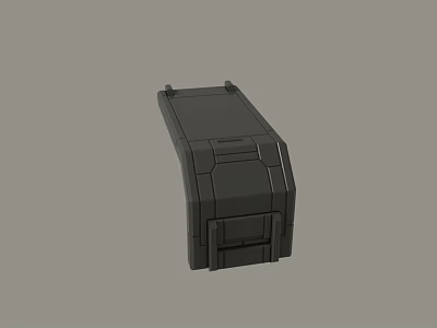 Black Structured Mechanical Component With Hard Shell And Industrial Design Features 3d model