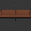 Modern Orange Leather Sofa With Black Metal Frame And Sleek Contemporary Design