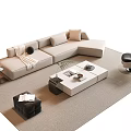Modern Sofa Coffee Table Set With Floor Lamp Accent Chair Throw Pillow Blanket And Rug