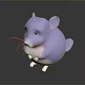 Cute Purple Cartoon Game Character With Round Body White Belly And Paws
