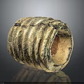 Ancient Textured Broken Clay Tube With Ringed Surface And Architectural Design 3d model