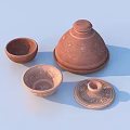Pottery Pot Coil Pot Clay Pot Porcelain Clay Ware 3d model