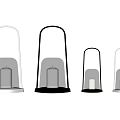 Lantern Shaped Table Lamp Featuring Glass Shade Black White Base And Candle Like Light