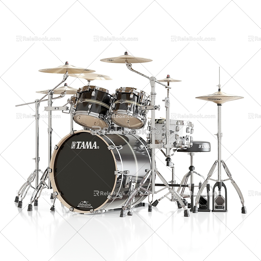 Modern drum set 3d model