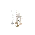 Elegant Brass Bathroom Accessories With Standing Towel Racks And Toilet Brush Holders