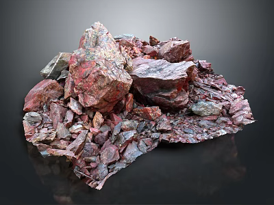 Wood Stone Materials Natural Raw Stones With Various Colors And Different Shapes 3d model