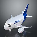 Lufthansa Airplane Model With White Body Blue Tail Fin And Company Logo