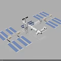 Space Station Equipment Assembly With Solar Panels Connected Modules And Mechanical Arm 3d model