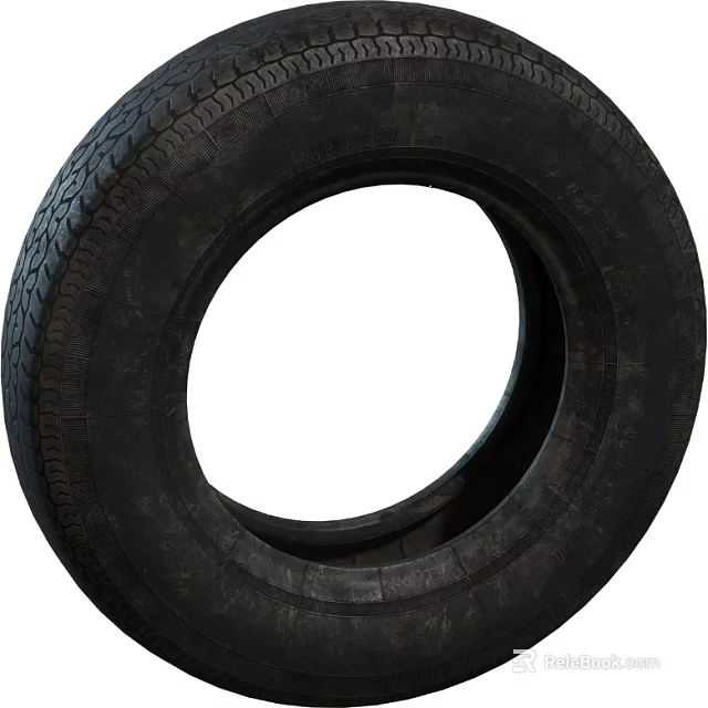 Black Car Tire With Deep Tread Pattern And Durable Rubber Construction Design 3d model