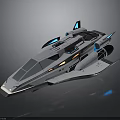 Futuristic Cosmic Spaceship With Sleek White Exterior And Blue Neon Lights For Aerospace Exploration