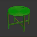 Stylish Round Rattan Tray Table With Wooden Cross Legs Design