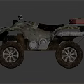 Rugged Off Road Terrain Suitable For Camouflage ATV With Large Tires And Red Storage Box