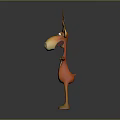 Cartoon Deer 3D Model With Antlers Orange Body White Belly And Yellow Legs