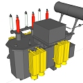 Modern transformer three-phase oil-immersed transformer 3d model