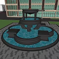 European-style fountain water feature 3d model