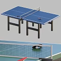 Sturdy Table Tennis Table Sports Equipment With Paddles And Ball On Net
