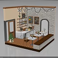 Cozy Cafe Interior Design With Brick Wall Wooden Floor Tables Chairs And Hanging Lights