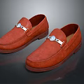 Classic Brown Leather Loafers With Silver Metal Buckle For Men’s Casual Fashion