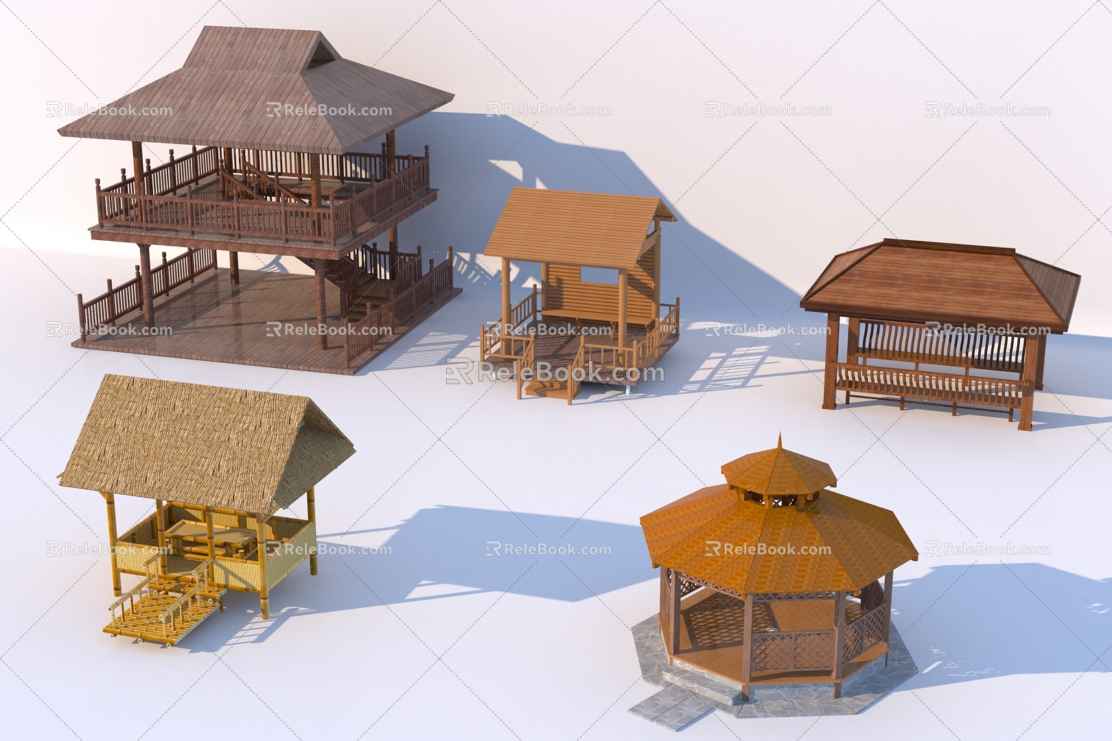 Chinese-style Diaojiou Viewing Platform Landscape Pavilion 3d model