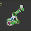 Mechanical Arm Structure With Silver Body And Blue Rotating Joints And Wheel Base 3d model