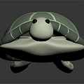 Cute Green And White Turtle Toy With Textured Shell And Smooth Surface 3d model