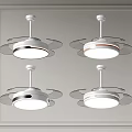 White Ceiling Mounted Air Conditioner Fans With Various Design Styles And LED Lights