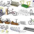 Road Facilities For Bicycle Parking Racks With Various Designs And Public Use