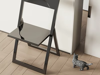 Modern Leisure Chair With Black Metal Frame And Sleek Seat In Home Living Space 3d model