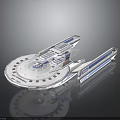 Futuristic Spaceship Design With Blue Accents For Cosmic Exploration Missions