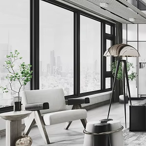 Italian Leisure Chair Advanced Grey Leisure Chair Single Chair Floor Lamp Side Corner Single Chair Light Simple G742 3d model