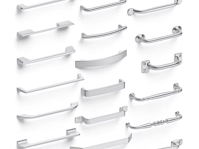 Different Types of Handles for Cabinets Drawers and Furniture in Modern Design Styles 3d model