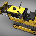 Yellow Bulldozer Functional Vehicle With Tracks Worn Front Blade And Cab