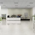 Elegant Hotel Lobby Interior With Reception Desk Comfortable Sofas Green Plants And Modern Lighting