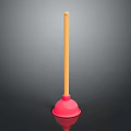 Essential Household Plunger With Red Suction Cup And Yellow Handle