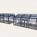 Modern Glass Canopy Structure For Outdoor Patio With Transparent Roof And Frame Design