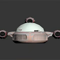 Futuristic Aerospace Vehicle 3D Model With Sleek Metallic Exterior And Rear Thrusters