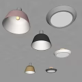 Modern Stylish Ceiling Lights With Round Dome Shaped Design In Multiple Colors 3d model