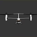 White Small Aircraft Model With Dual Propellers And Cockpit Design