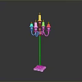 Elegant White Candelabra With Multiple Candle Holders And Square Base
