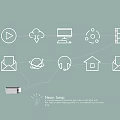 Neon glow word icon pattern 3d model