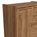 Natural Wooden Sideboard with Multiple Drawers and Cabinet Doors Design