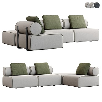 Italian Poliform multiplayer corner sofa 3d model